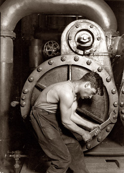 Powerhouse Mechanic and Steam Pump (1920) by Lewis Wickes Hine's 